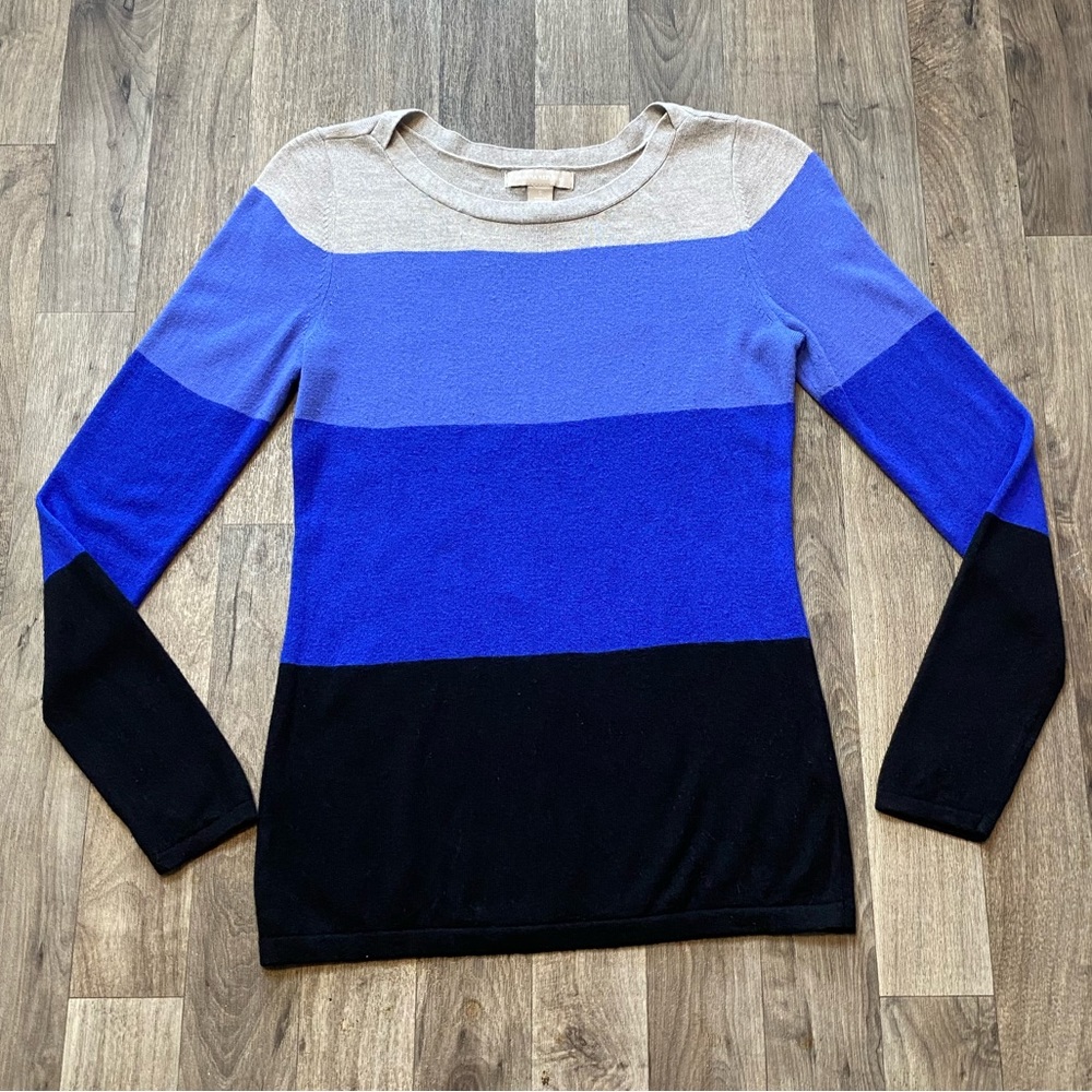 Banana Republic Color Block Striped Long Sleeve Knit Top Size Small